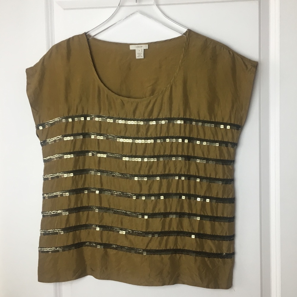 J. Crew | sequin rows silk blouse